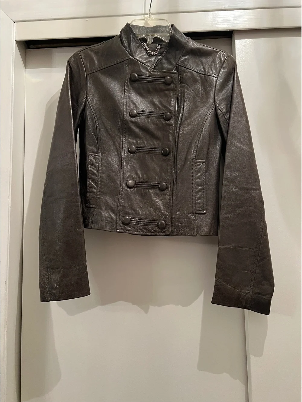 Vintage BB Dakota Women's Small Brown Leather Military Style Jacket
